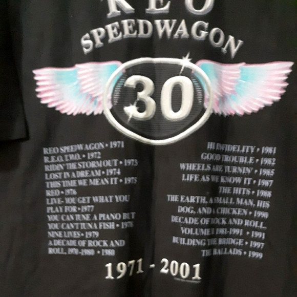 RARE! REO SPEEDWAGON 30 YR ANNIVERSARY CONCERT T SHIRT BLACK XL - Picture 3 of 6